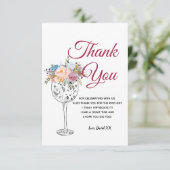 wijn , volwassene , dank je wel bedankkaart (Staand voorkant)