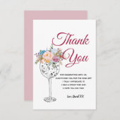 wijn , volwassene , dank je wel bedankkaart (Voorkant / Achterkant)