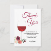 wijn , volwassene , dank je wel bedankkaart (Voorkant)