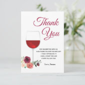 wijn , volwassene , dank je wel bedankkaart (Staand voorkant)