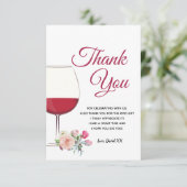 wijn , volwassene , dank je wel bedankkaart (Staand voorkant)