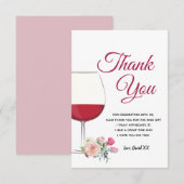 wijn , volwassene , dank je wel bedankkaart (Voorkant / Achterkant)