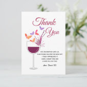 wijn , volwassene , dank je wel bedankkaart (Staand voorkant)