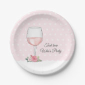 wijn, volwassenenverjaardag, bruiloft, floral papieren bordje (Voorkant)