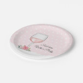 wijn, volwassenenverjaardag, bruiloft, floral papieren bordje (Gekanteld)