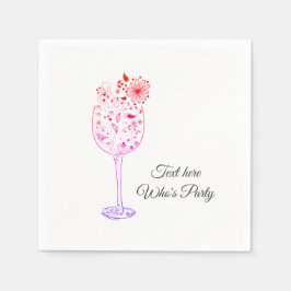 wijn, volwassenenverjaardag, bruiloft, floral servet