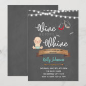 Wijn vóór de baby shower-uitnodiging voor wijnen kaart (Voorkant / Achterkant)