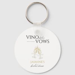 Wijn voor de Geloften Witte Bloemige Bruidsfeest F Sleutelhanger