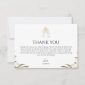 Wijn voor de Huwelijksbelofte Moderne Witte Bloemi Bedankkaart (Voorkant)