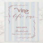 Wijn voor de Huwelijkse Geloften Script Bacheloret Etiket (Enkel label)