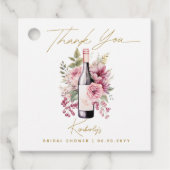 Wijn voor de Huwelijksgeloften Elegante Waterverf Bedankjes Labels (Voorkant)