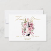 Wijn voor de Huwelijksgeloften Elegante Waterverf  Bedankkaart (Voorkant)