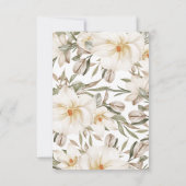 Wijn voor de huwelijksgeloften Moderne witte bloem Bedankkaart (Achterkant)