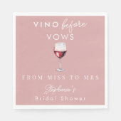 Wijn voor de Huwelijksgeloften Persoonlijke Roze B Servet (Voorkant)
