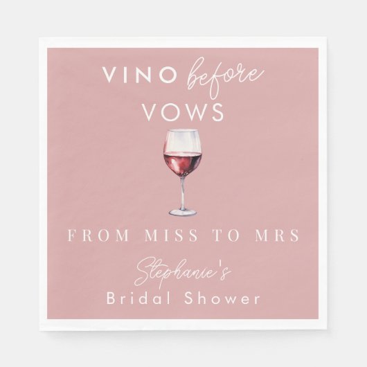 Wijn voor de Huwelijksgeloften Persoonlijke Roze B Servet (Voorkant)