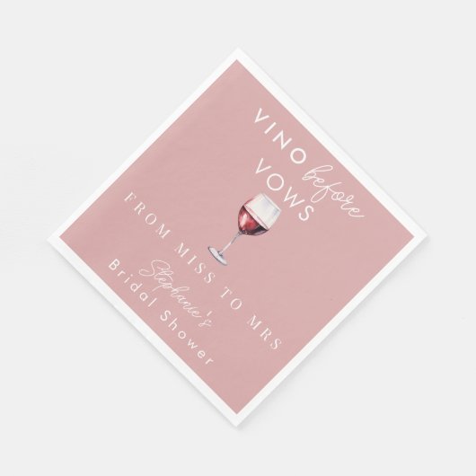 Wijn voor de Huwelijksgeloften Persoonlijke Roze B Servet (Hoek)