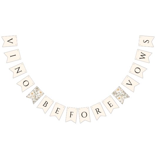 Wijn voor de huwelijksgeloften Witte bloemige brui Vlaggetjes (Alle)