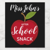 wijn voor de leraar na schooltijd snack etiket (Enkel label)