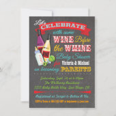 Wijn vóór de uitnodiging van het Baby shower Wijn (Voorkant)