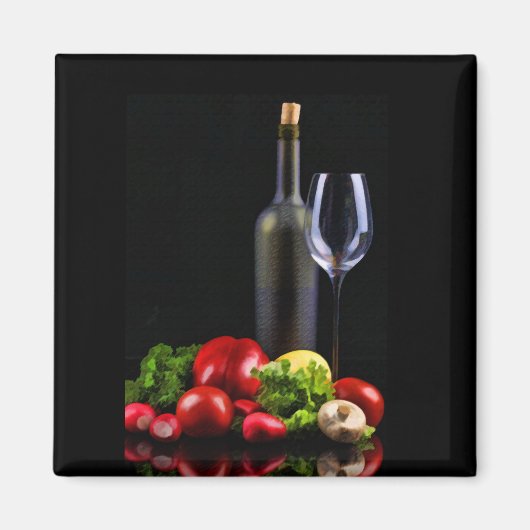 Wijn voor een salade magneet (Voorkant)