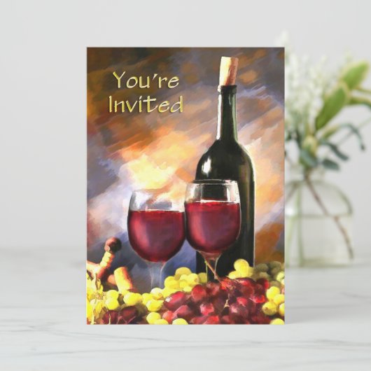 Wijn voor en na je uitnodiging (Staand voorkant)