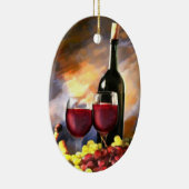 Wijn voor en na keramisch ornament (Rechts)