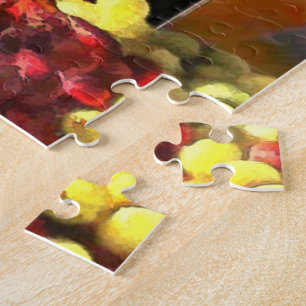 Wijn voor en na legpuzzel