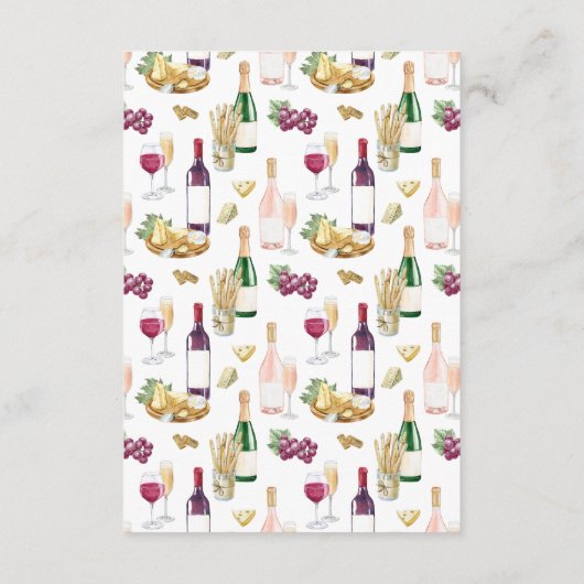 Wijn voor geloften Wijn Bruidsmeisjesfeestje Bedankkaart (Achterkant)