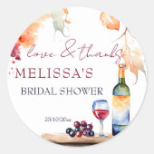 Wijn voor geloften wijnhuis bruidsfeest gunst ronde sticker (Voorkant)