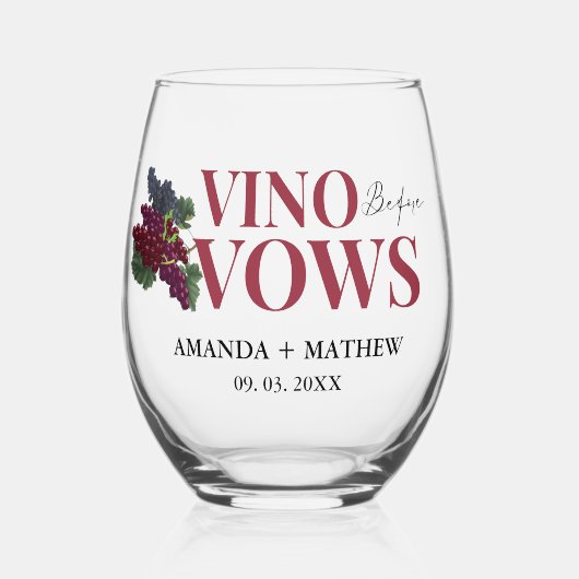 Wijn voor geloften Wijnproeverij bruidsdouche Wijnglas Zonder Voet (Voorkant)