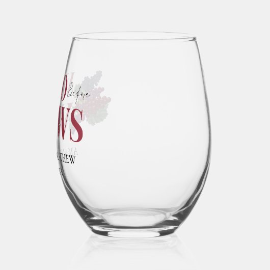 Wijn voor geloften Wijnproeverij bruidsdouche Wijnglas Zonder Voet (Links)