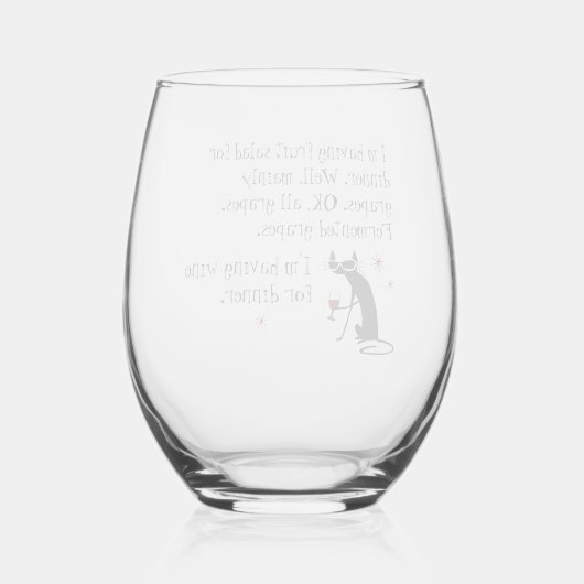 Wijn voor het diner wijnglas zonder voet (Achterkant)