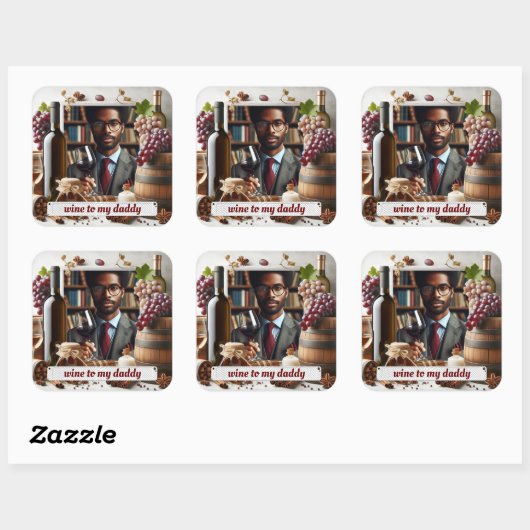 Wijn voor mijn papa vierkante sticker (Vel)