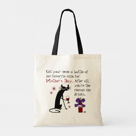 Wijn voor Moederdag Tote Bag (Achterkant)