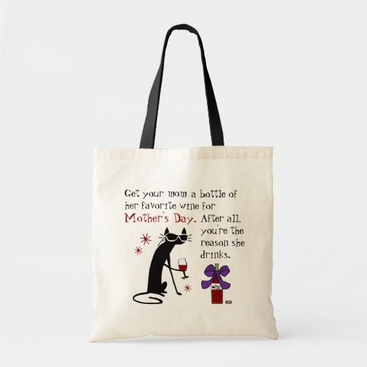 Wijn voor Moederdag Tote Bag (Voorkant)