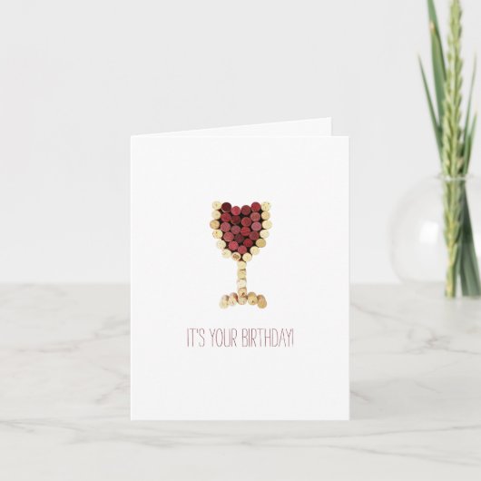 Wijn voor verjaardag kaart (Voorkant)