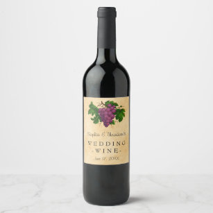 Wijn voor weddenschappen Elegant  Paarse druiven A Wijn Etiket