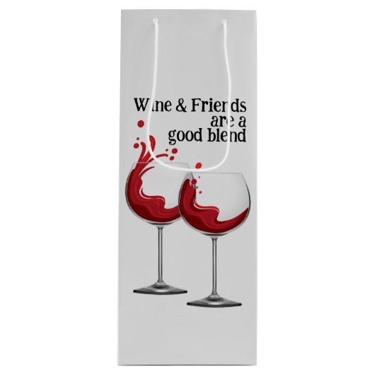 WIJN & VRIENDEN Quote Rood Modern Cadeautas (Voorkant)