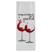 WIJN & VRIENDEN Quote Rood Modern Wijn Cadeautas (Achterkant)