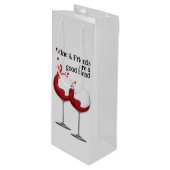 WIJN & VRIENDEN Quote Rood Modern Wijn Cadeautas (Voorkant Gekanteld)