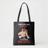 Wijn Vriendin Drinker Besties Diva Tote Bag (Voorkant)