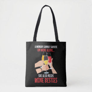 Wijn Vriendin Drinker Besties Diva Tote Bag