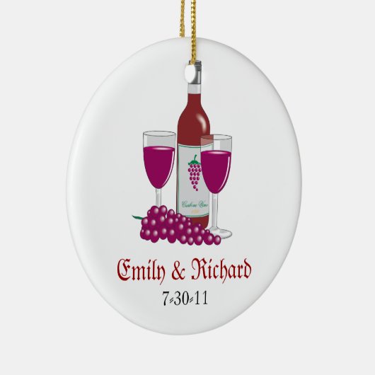 Wijn Vrijgezellenfeest Favor Keepomwille Ornament (Rechts)