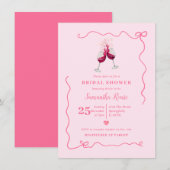 Wijn Vrijgezellenfeest Valentijn Handgetrokken met Kaart (Voorkant / Achterkant)