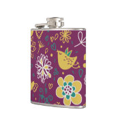 Wijn Whimsical Birds and Flowers Heupfles (Links)