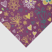 Wijn Whimsical Birds and Flowers Tissuepapier (Detail)