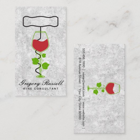 Wijn Wijnstok Logo | Kurketrekkers  Visitekaartje (Voorkant / Achterkant)