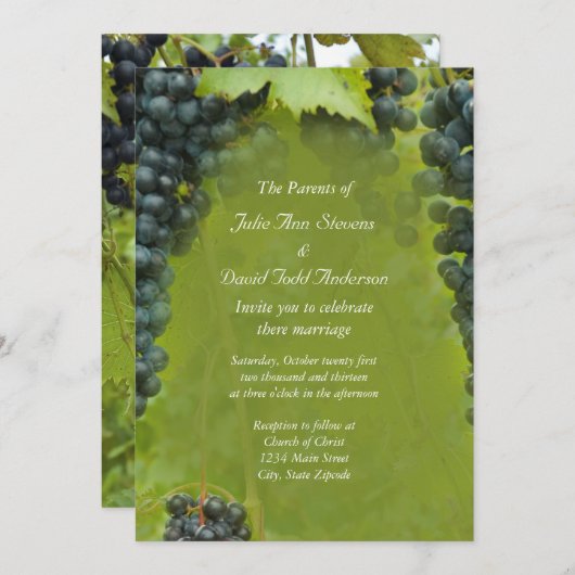 Wijn Wineyard Theme Weddenschap Kaart (Voorkant / Achterkant)
