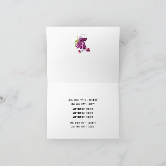 Wijn winkel briefkaart of bedankkaart (Binnen)