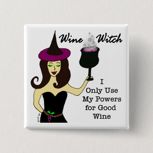 Wijn Witch Button (Voorkant)